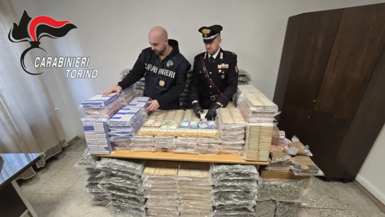 Sequestrata nel Torinese quasi mezza tonnellata di droga, tre arresti