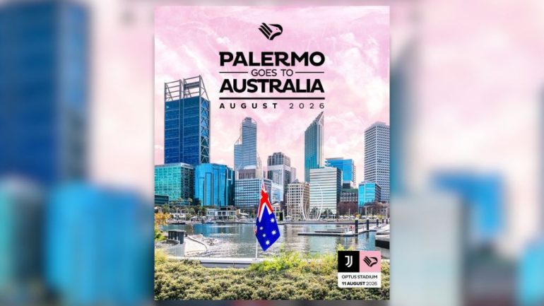 Il Palermo per la prima volta in Australia, l’11 agosto test con la Juventus