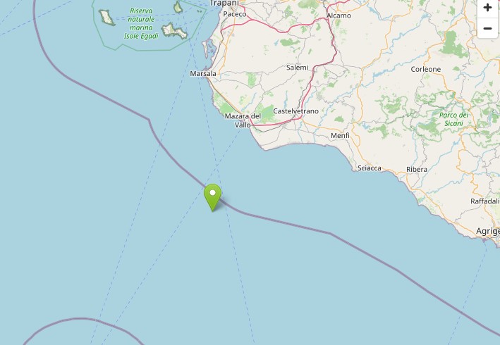 Scossa di magnitudo 3.7 al largo della costa trapanese